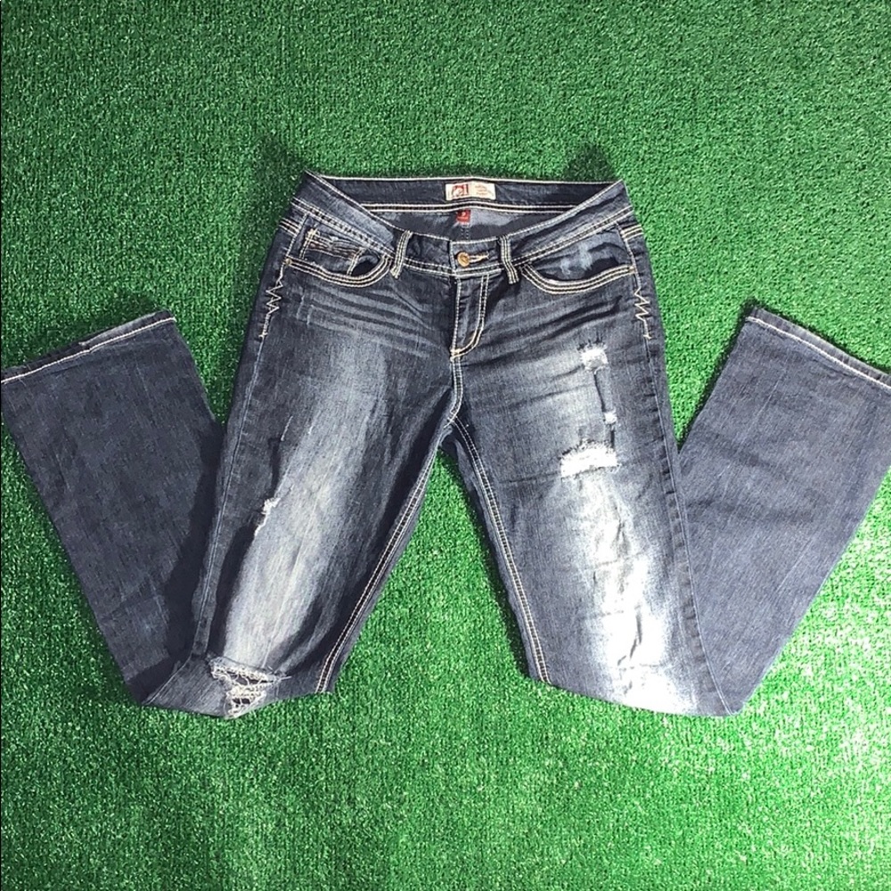 Distressed jeans